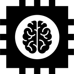 Brain with chip icon