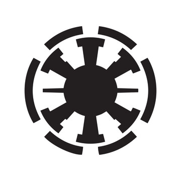 Galactic Empire emblem solid icon, star wars concept, imperium, glyph style icon for mobile concept and web design. Vector black silhouette. with white background