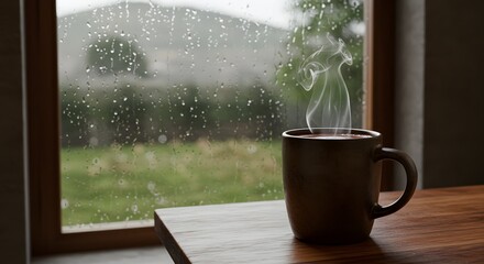 Cozy Warm Beverage on a Rainy Day