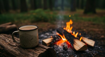Cozy Campfire Coffee Morning in the Enchanting Forest