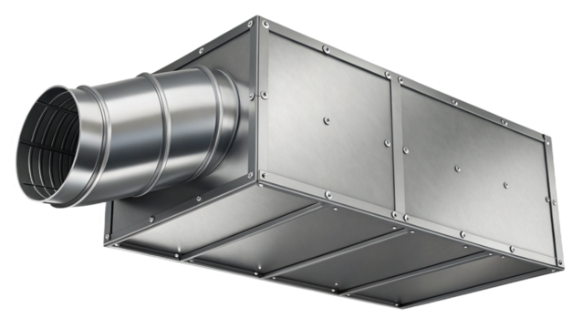 Industrial Metal Ductwork with Circular Inlet