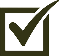 bold check mark inside square checkbox icon, approval tick symbol isolated on white background © Art by Redu