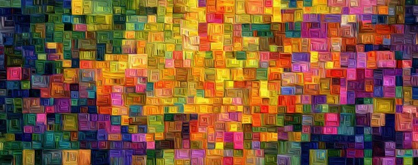 Fototapeta premium Abstract mosaic of vibrant squares