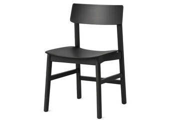 Modern black chair standing on transparent background