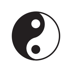 yin yang glyph flat vector icon