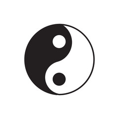 Yin yang vector icon logo or illustration