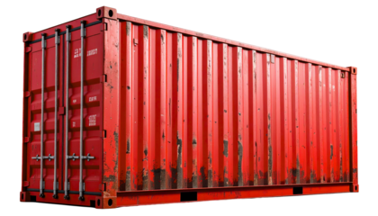 Trade War Shipping Container isolated on transparent background