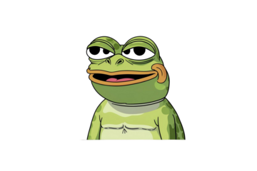 cartoon frog, with green skin and big eyes, smiling on a white void, offering a welcoming appearance.