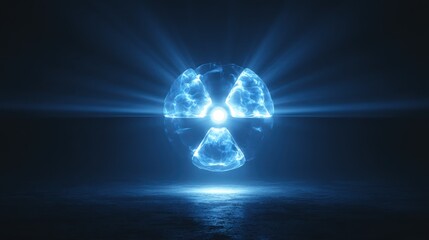 Obraz premium Abstract blue glow representing radioactive radiation