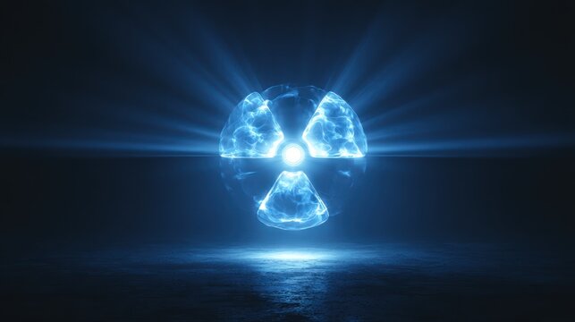 Abstract blue glow representing radioactive radiation