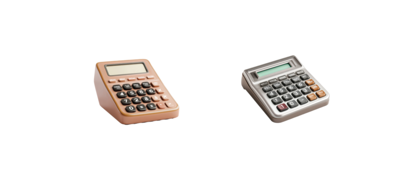 Retro and modern calculator comparison for creative design projects