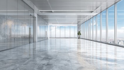 Modern office interior with city view