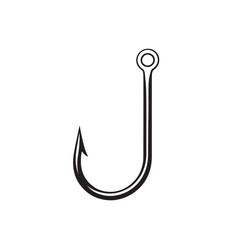 Minimalist Fishing Hook Vector Icon – Isolated Design for Fishing, Sport, and Outdoor Concepts