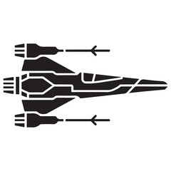 Light interceptor type Eta 2 Aktis solid icon, star wars concept, Jedi starfighter vector sign. Vector black silhouette. with white background