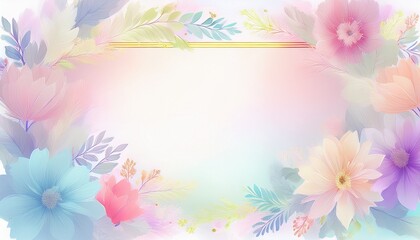 soft pastel floral frame with copy space on white background floral pastel soft frame background pet