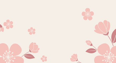 Obraz premium Blossom Background With Elegant Pink Flowers And Copy Space For Festive Designs