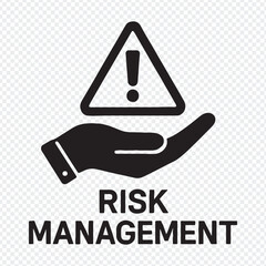 Risk Management Icon – Business Safety Strategy and Warning Sign Vector Illustration, business icon, protection icon, risk analysis, security .