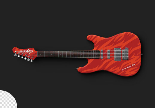 Electric Guitar Mockup Isolated