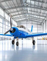 Airplane in a modern hangar