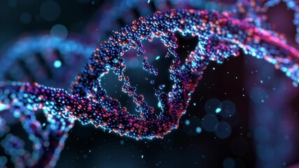 Rotating DNA Double Helix in Biotech Medical Animation - Powered by Adobe