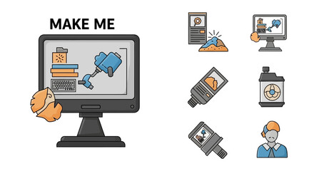 set of vector icons ai generator