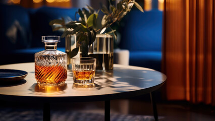 Glass perfume bottle whisky.