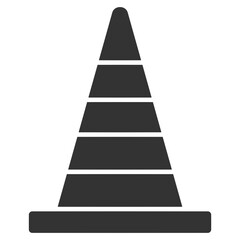 black silhouette traffic cone icon