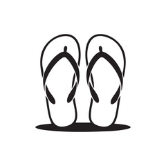 Flip Flop Sandals Icon Isolated on White Background