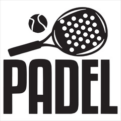 Padel Racket Ball Graphic Logo Vector