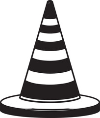 Traffic Cone Icon Silhouette | Black Vector Illustration Art