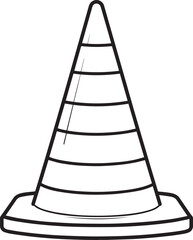 Traffic Cone Icon Silhouette | Black Vector Illustration Art