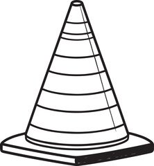 Traffic Cone Icon Silhouette | Black Vector Illustration Art