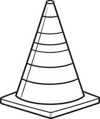 Traffic Cone Icon Silhouette | Black Vector Illustration Art