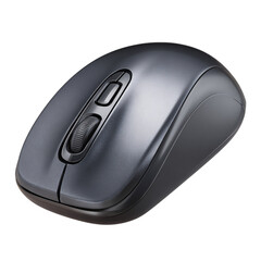 Obraz na płótnie Canvas Gray wireless computer mouse, isolated on transparent background