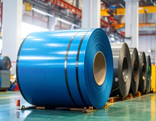 Rolled metal in factory