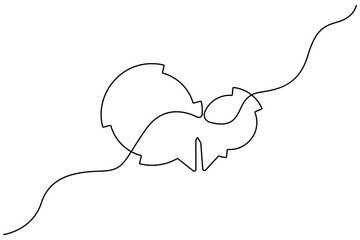 Speech Continuous Single line art Bubble Speech vector white background and minimalist style isolate outline vector icon