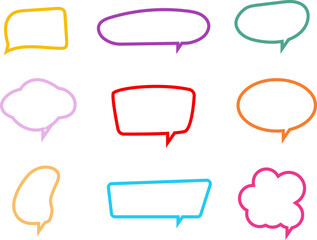 Obraz premium Set of Color Speech Bubble. Chatting box hand drawn illustration