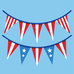 Patriotic bunting with stars and stripes flags