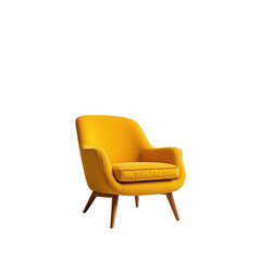 Naklejka premium Modern Yellow Armchair in Minimalist Interior Design Setting
