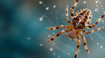 Close-up of a spider on a web