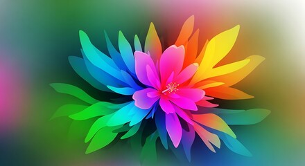 Fototapeta premium Rainbow Flower Abstract Art Design.