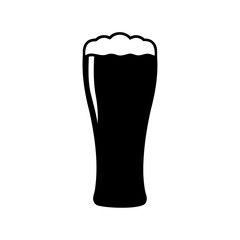 Illustration of a full beer glass with foam in a minimalist style