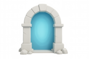 Cartoon style magic portal with transparent background, perfect for fantasy games or metaverse projects