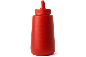 Red plastic bottle with transparent background is waiting to be filled