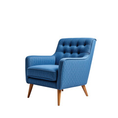Stylish Blue Armchair with Elegant Design and Comfortable Cushioning