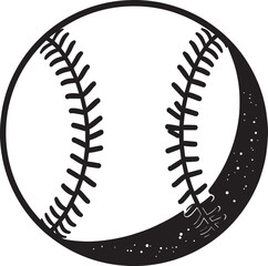 Baseball Silhouette Black | Vector Icon Artwork