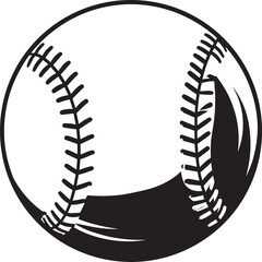 Baseball Silhouette Black | Vector Icon Artwork
