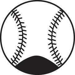 Baseball Silhouette Black | Vector Icon Artwork