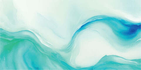 Elegant abstract watercolor wave in pastel blue-green tones for meditation yoga and calming lifestyle designs