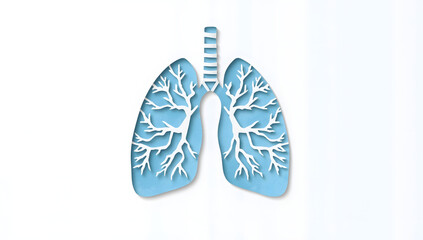 Paper cut illustration of human lungs with bronchial tree